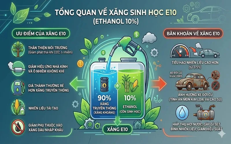xang e10 khac gi ron 95 uu nhuoc diem can biet