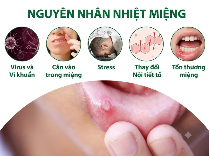 Nhiệt miệng tái phát có thể liên quan căng thẳng và nhiều yếu tố khác